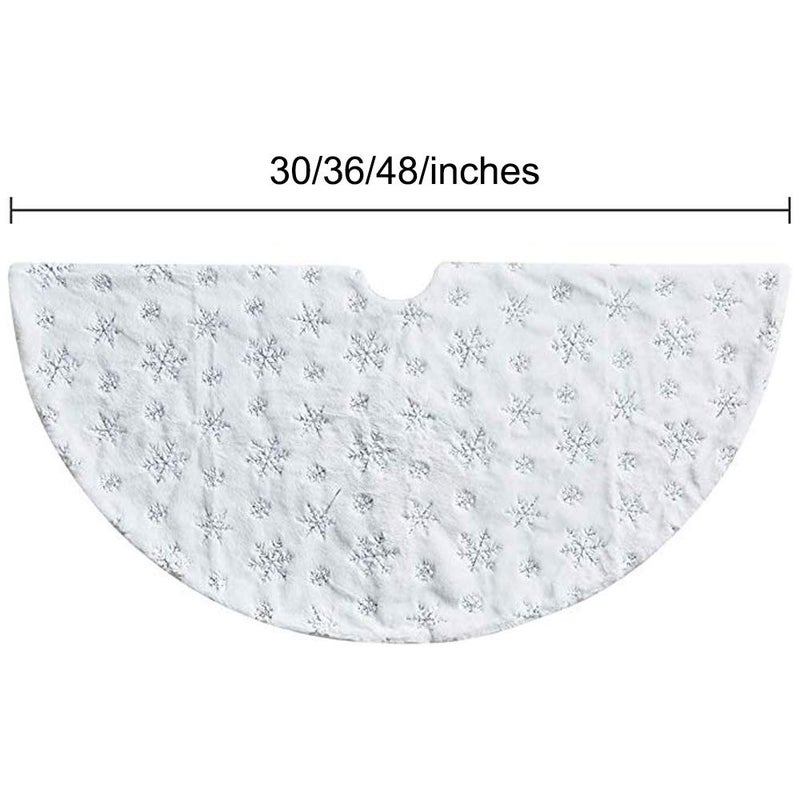 Kaximd Christmas Tree Skirt 30/36/49 inches Xmas White Tree Skirts Snowflake Embroidery for Christmas Decorations Holiday Party 198 Silver 78 - Image 2